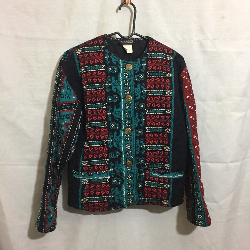 Vtg Carole Little St. Tropez West Quilted Jacket